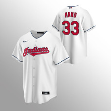 Men's Cleveland Indians Brad Hand #33 White Replica Home Jersey
