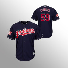 Men's Cleveland Indians #59 Navy Carlos Carrasco 2019 Spring Training Cool Base Majestic Jersey