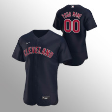 Men's Cleveland Indians Custom Authentic Navy 2020 Alternate Player Jersey