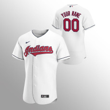 Men's Cleveland Indians Custom Authentic White 2020 Home Jersey