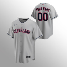 Men's Cleveland Indians Custom #00 Gray 2020 Replica Road Jersey