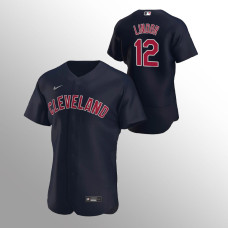 Men's Cleveland Indians Francisco Lindor Authentic Navy 2020 Alternate Player Jersey