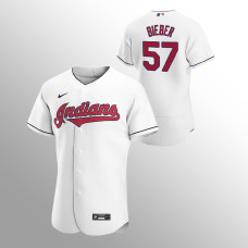 Men's Cleveland Indians Shane Bieber Authentic White 2020 Home Jersey