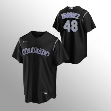 Men's Colorado Rockies German Marquez #48 Black Replica Alternate Jersey