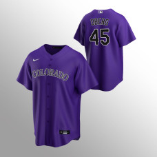 Men's Colorado Rockies Scott Oberg #45 Purple Replica Alternate Jersey