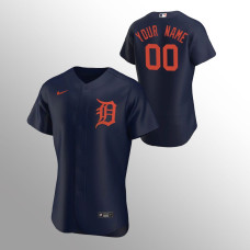 Men's Detroit Tigers Custom Authentic Navy 2020 Alternate Jersey