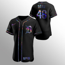Matthew Boyd Detroit Tigers Black Authentic Holographic Golden Edition Jersey