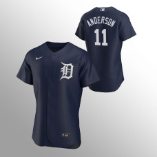 Men's Detroit Tigers Sparky Anderson Authentic Navy 2020 Alternate Team Logo Jersey