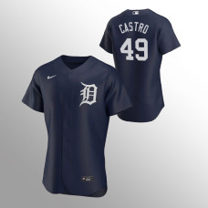 Willi Castro Detroit Tigers Navy Authentic Alternate Team Logo Jersey