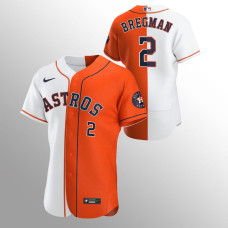 Men's Houston Astros Alex Bregman #2 Orange 2020 Authentic Split Jersey