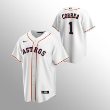 Men's Houston Astros Carlos Correa #1 White Replica Home Jersey