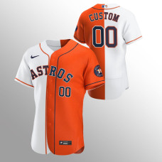 Men's Houston Astros Custom #00 Orange 2020 Authentic Split Jersey