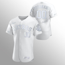 Men's Houston Astros #00 Custom White Award Collection Jersey