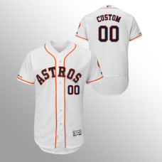 Men's Houston Astros #00 White Custom MLB 150th Anniversary Patch Flex Base Majestic Home Jersey