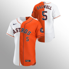 Men's Houston Astros Jeff Bagwell #5 Orange 2020 Authentic Split Jersey