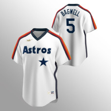 Men's Houston Astros #5 Jeff Bagwell White Home Cooperstown Collection Jersey