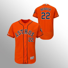 Men's Houston Astros #22 Orange Josh Reddick MLB 150th Anniversary Patch Flex Base Majestic Alternate Jersey