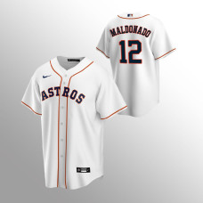 Men's Houston Astros Martin Maldonado #12 White Replica Home Jersey