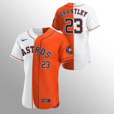 Men's Houston Astros Michael Brantley #23 Orange 2020 Authentic Split Jersey