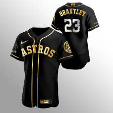 Men's Houston Astros Michael Brantley Golden Edition Black Authentic Jersey