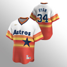 Men's Houston Astros #34 Nolan Ryan White Orange Home Cooperstown Collection Jersey