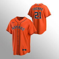 Men's Houston Astros Zack Greinke #21 Orange Replica Alternate Jersey