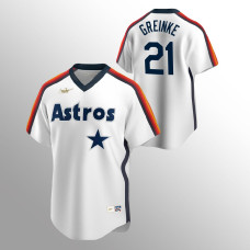 Men's Houston Astros #21 Zack Greinke White Home Cooperstown Collection Jersey