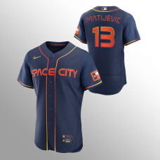 Houston Astros J.J. Matijevic Navy #13 2022 City Connect Authentic Jersey