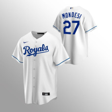 Men's Kansas City Royals Adalberto Mondesi #27 White Replica Home Jersey