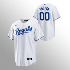Men's Kansas City Royals Custom #00 White Replica Home Player Jersey