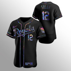 Jorge Soler Kansas City Royals Black Authentic Holographic Golden Edition Jersey