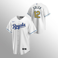 Men's Kansas City Royals Jorge Soler Replica White Cool Base Home Jersey