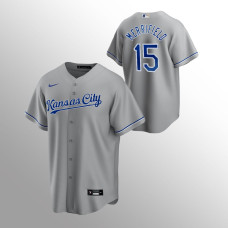 Men's Kansas City Royals Whit Merrifield Replica Gray Cool Base Road Jersey