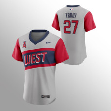 Mike Trout Los Angeles Angels Gray 2021 Little League Classic Authentic Jersey