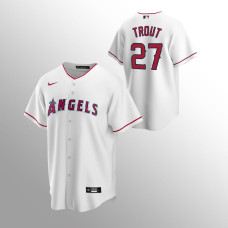 Men's Los Angeles Angels Mike Trout #27 White Replica Home Jersey