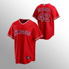 Men's Los Angeles Angels #42 Reid Detmers 2020 MLB Draft Red Alternate Replica Jersey