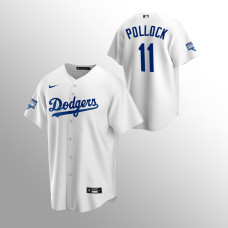 Men's Los Angeles Dodgers A.J. Pollock 2020 World Series Champions White Replica Home Jersey