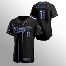A.J. Pollock Los Angeles Dodgers Black Authentic Iridescent Holographic Jersey