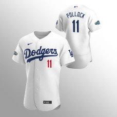 Men's Los Angeles Dodgers A.J. Pollock Authentic White 2020 Home Patch Jersey