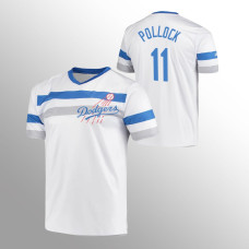 Los Angeles Dodgers A.J. Pollock White Cooperstown Collection V-Neck Jersey