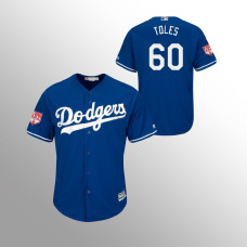 Men's Los Angeles Dodgers #60 Royal Andrew Toles 2019 Spring Training Cool Base Majestic Jersey