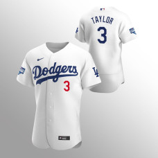 Men's Los Angeles Dodgers Chris Taylor 2020 World Series Champions White Authentic Home Jersey