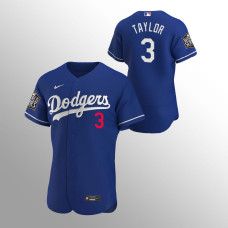 Men's Los Angeles Dodgers Chris Taylor #3 Royal 2020 World Series Alternate Authentic Jersey