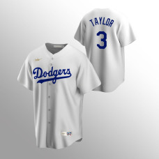 Men's Los Angeles Dodgers #3 Chris Taylor White Home Cooperstown Collection Jersey
