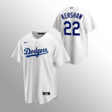 Men's Los Angeles Dodgers Clayton Kershaw #22 White Replica Home Jersey