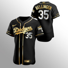 Men's Los Angeles Dodgers Cody Bellinger 2020 World Series Champions Black Golden Limited Authentic Jersey