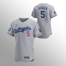 Men's Los Angeles Dodgers Corey Seager 2020 World Series Champions Gray Authentic Road Jersey