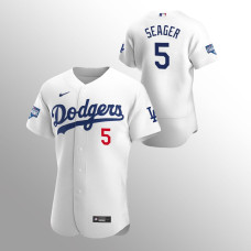 Men's Los Angeles Dodgers Corey Seager 2020 World Series Champions White Authentic Home Jersey