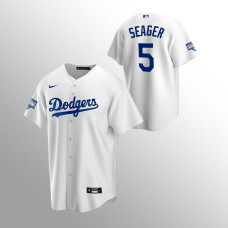 Men's Los Angeles Dodgers Corey Seager 2020 World Series Champions White Replica Home Jersey