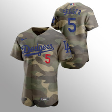 Men's Los Angeles Dodgers Corey Seager 2021 Armed Forces Day Camo Authentic Jersey